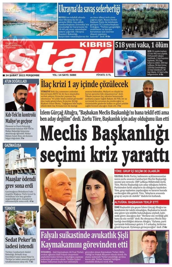 24 Şubat 2022 Perşembe Gazete Manşetleri 4