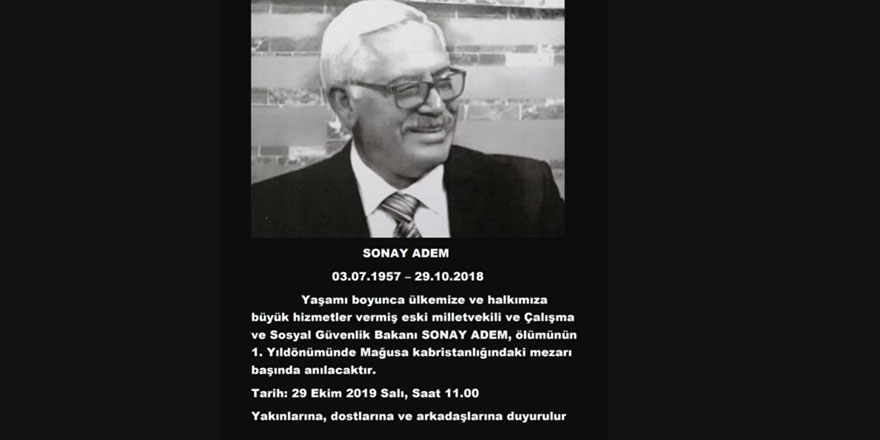Eski Milletvekili ve Bakan Sonay Adem ölümünün birinci yıldönümünde anılacak