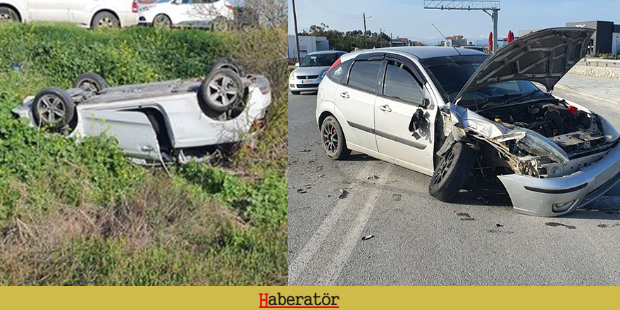 Lefkoşa’da kaza: Araç takla attı