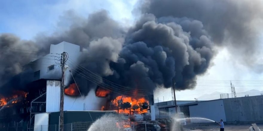 Çatalköy’de yedek parça dükkanında yangın!